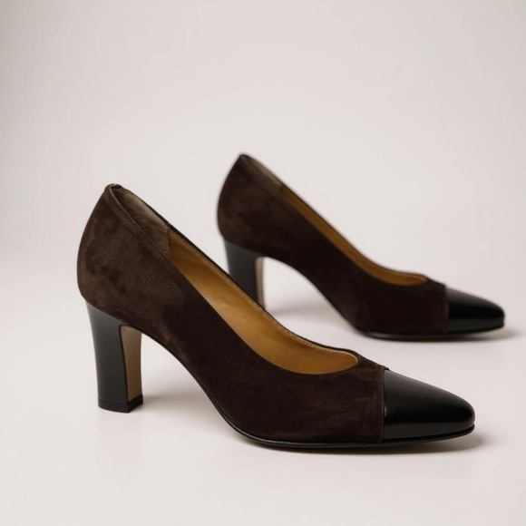 Valentino Brown Suede Heels - Picture 1 of 10